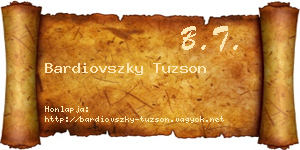 Bardiovszky Tuzson névjegykártya
